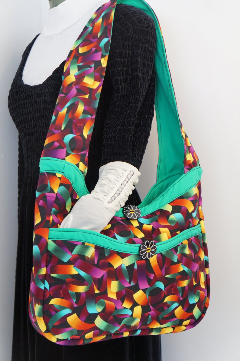 Colorful Multi Colored Shoulder Bag/handmade Fabric Hobo Etsy
