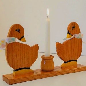 Geese Candle Holder/Duck Candle Holder/Country Geese Candle Holder/Wood Candle Holder/Geese/Ducks/Country Decor/Farmhouse/Vintage Handmade