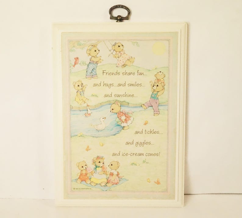 Nursery Wall Plaque Vintage Plaque Hallmark Wall Plaque Teddy Etsy