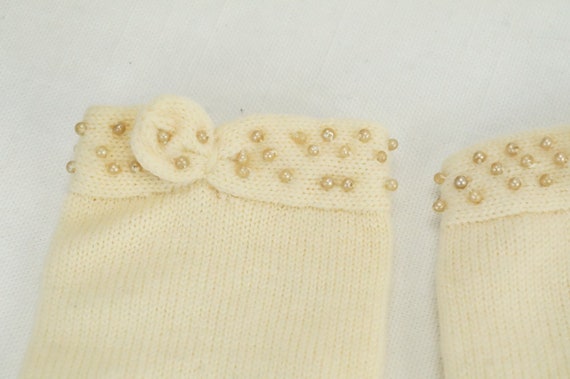 Vintage Girls Dress Gloves/Knitted Dress Gloves/B… - image 6