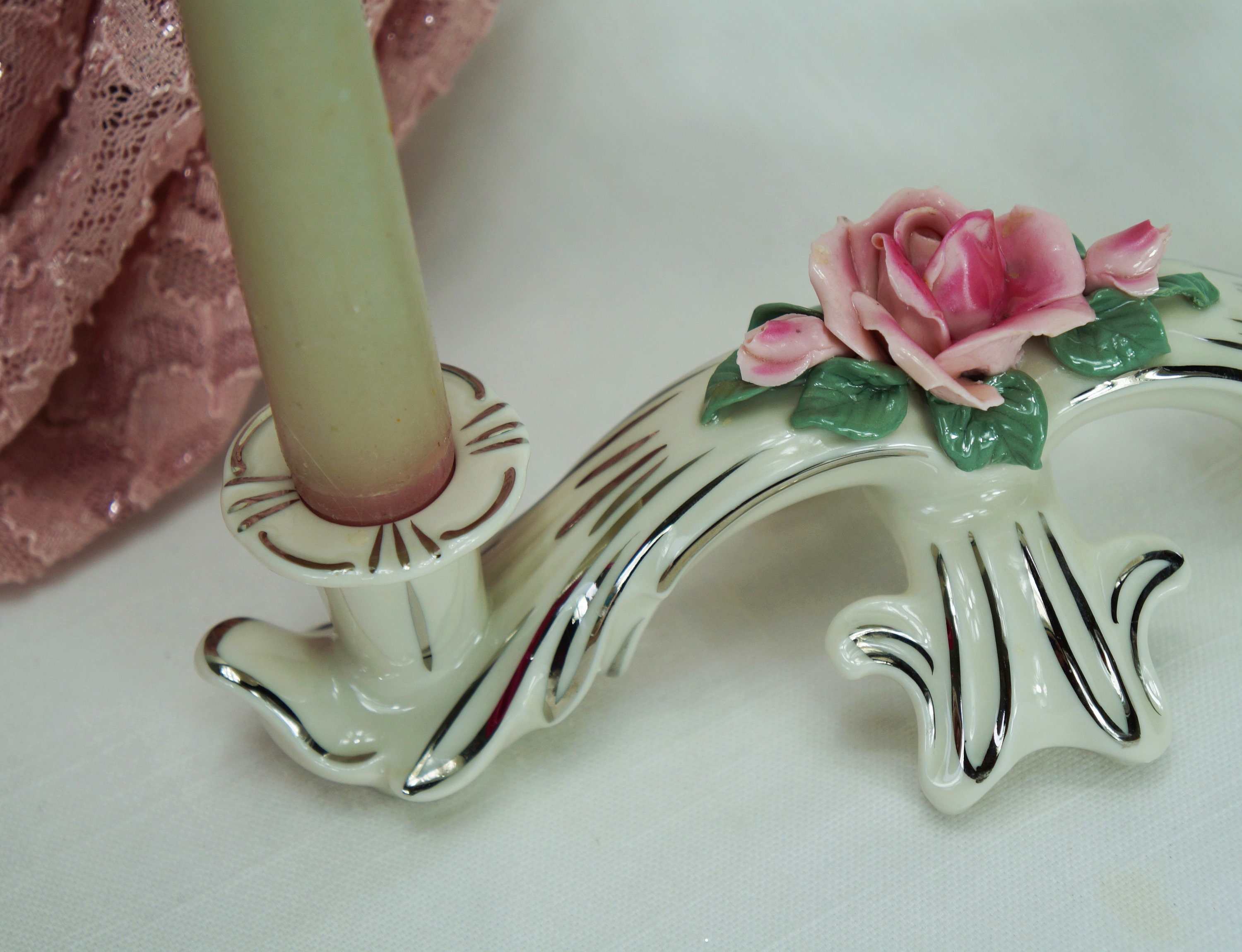 Dresden Candlesticks - Etsy