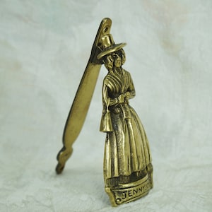 Brass Woman Door Knocker/Jenny Jones/Welsh Folklore/Brass Doorknockers/Welsh Descent/Witchcraft/Lady Doorknocker/Mid Century/Door Decor