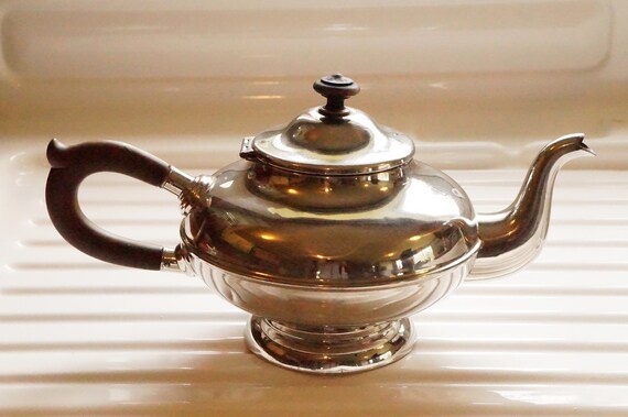 Antique Metal Teapot From Germany/GBN/Gerbuder Bing/Silver Color Teapot/Aladdin Shaped/1900's Kitchenware/Tea/Coffee/Server/German Teapot