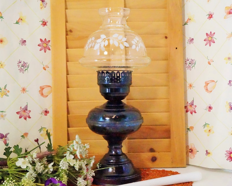 Hurricane Lamp Candle Holder Rustic Country Image 0