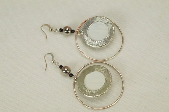 Funky Disco Earrings/Tiger Striped/Hooped Earring… - image 9