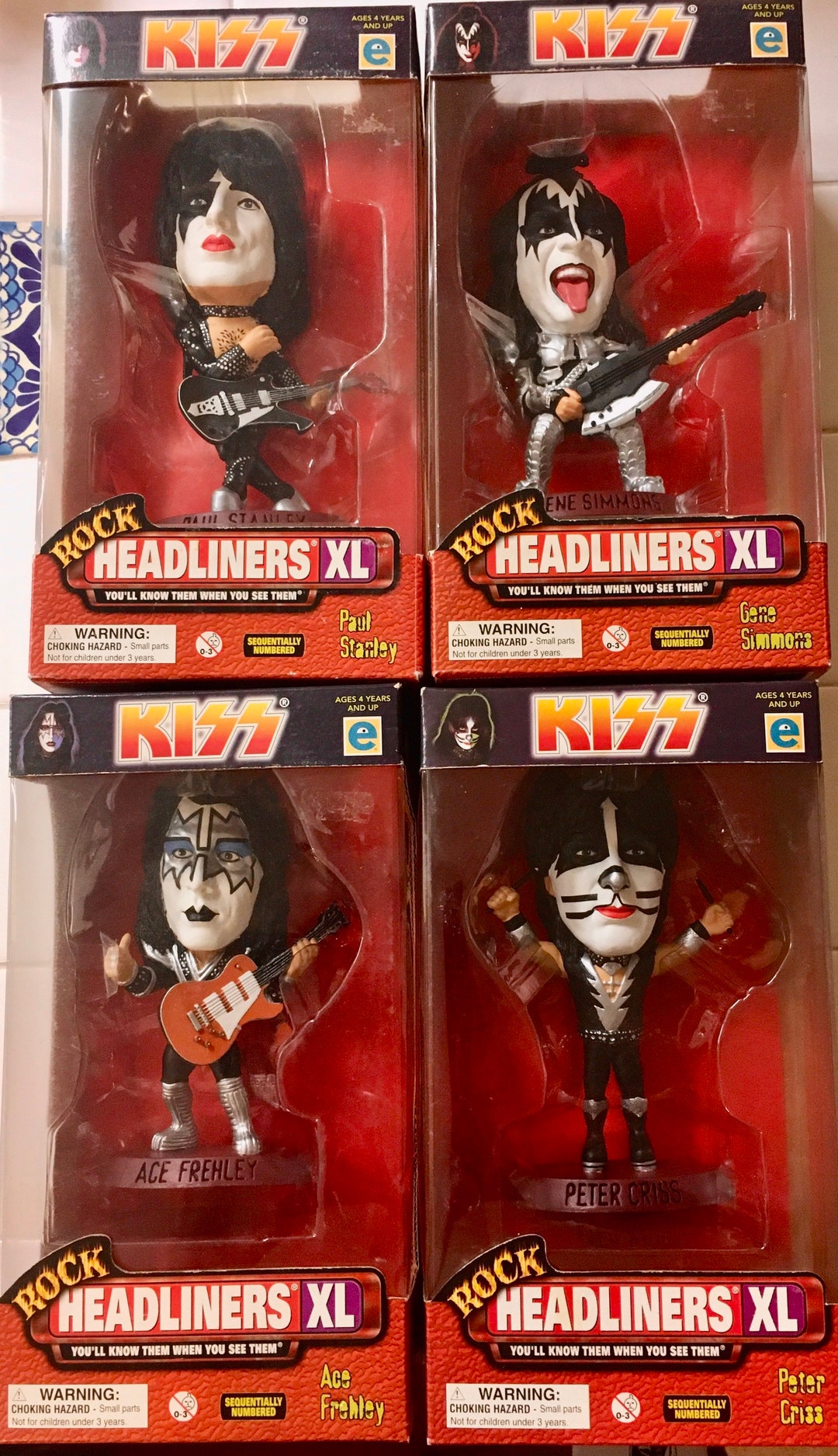 Kiss Rock Headliners XL Set of 4 With COA Cards 1999 Etsy