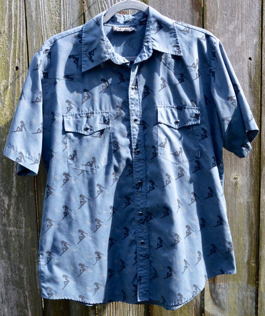 Men's shirt // Vintage Shirt // Dragonfly Shirt // Button | Etsy