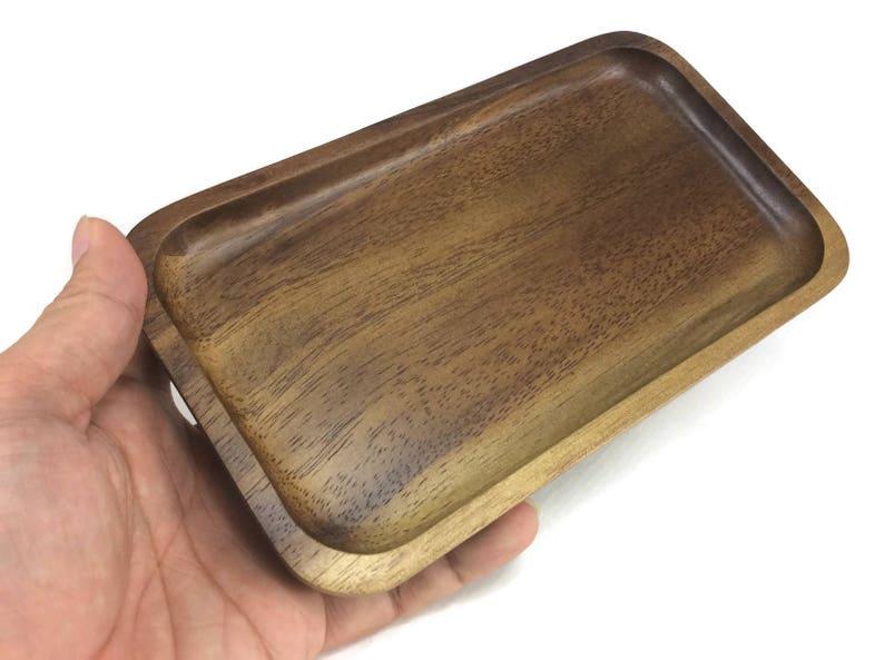 4.5 x 8 Inch Food Tray Wooden Utensil Raintree Wood Serving Etsy
