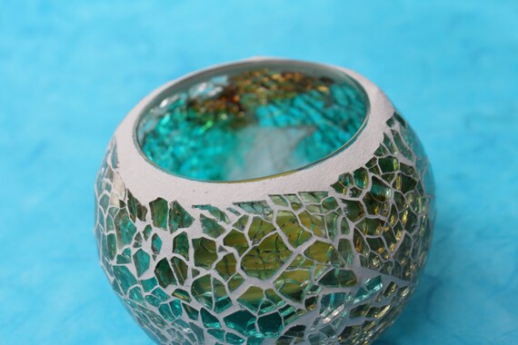 Oil Burner Light Green Glass Candle Holder Lamp Night Light Etsy