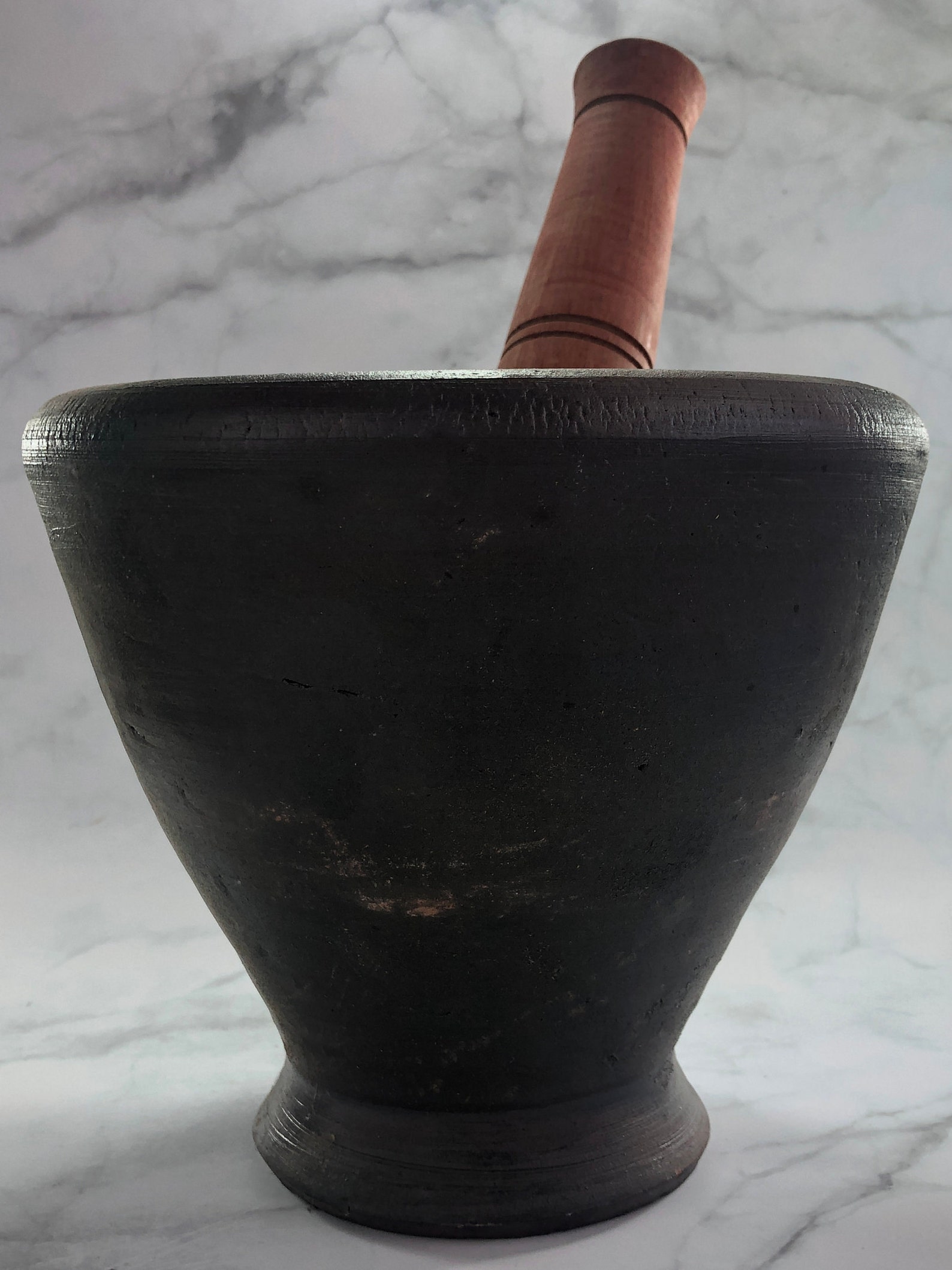 9 Inches Mortar Heavy Clay Making Papaya Salad Wooden Pestle Etsy