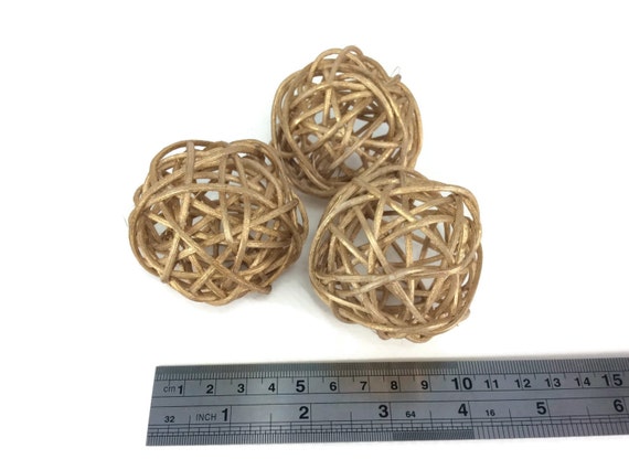 Rattan Ball Small Gold Craft Handmade Wedding Decorative Balls Etsy