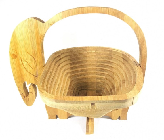 Elefant Bambus Holz zusammenklappbare faltbare Kche Obstkorb Schssel  Schale Obstkorb - Etsy.de