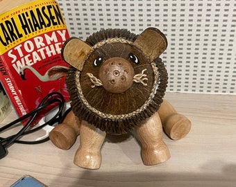 Lampa Lew Zwierzę Skorupa Kokosa Lampa Sypialniana Lampa Stołowa Podłogowa Kokos Drewniana