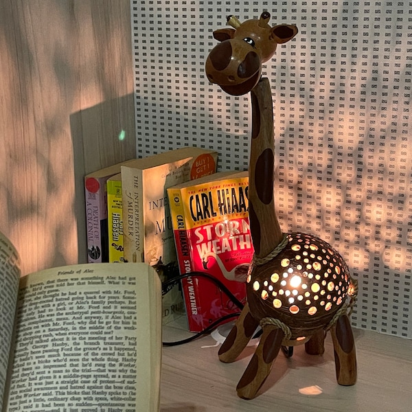 Girafe Lampe Lanterne Animal Noix De Coco Lampe Coquille Chambre Lampe Table Sol Extra Petit