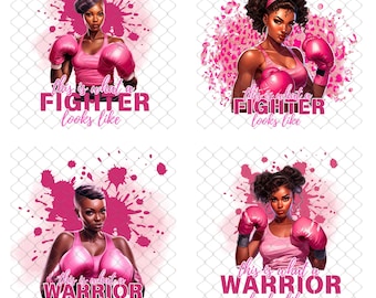 Breast Cancer Png, In October We Wear Pink Png, Black Afro Women Png, Breast Cancer Awareness, Support Pink Ribbon Png Digital Download