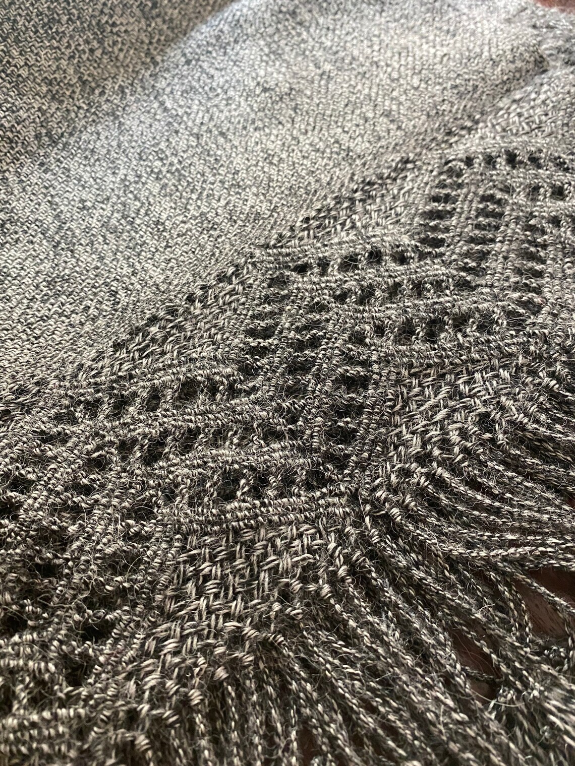 black and grey shawl