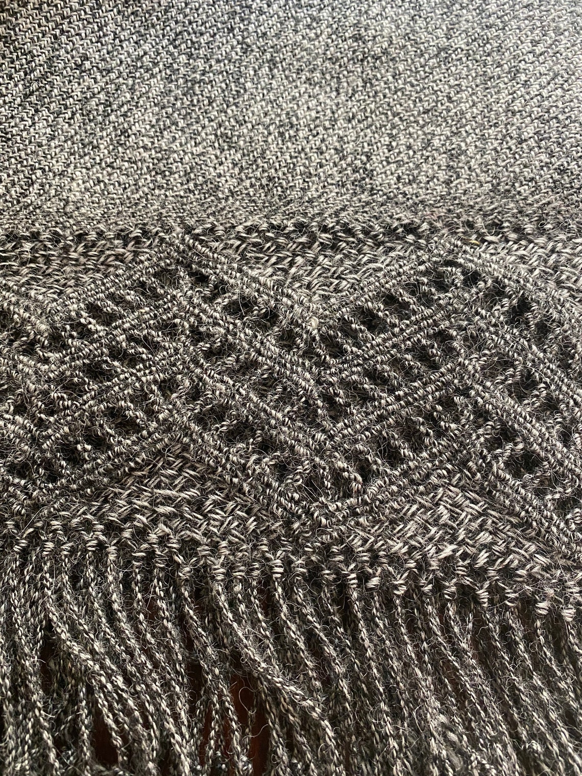 black and grey shawl