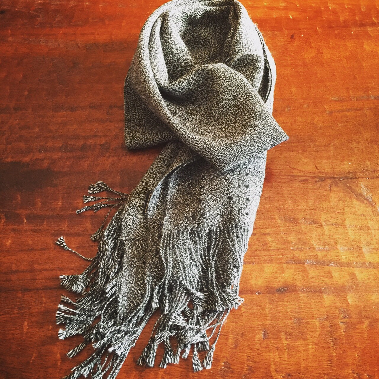 black and grey shawl
