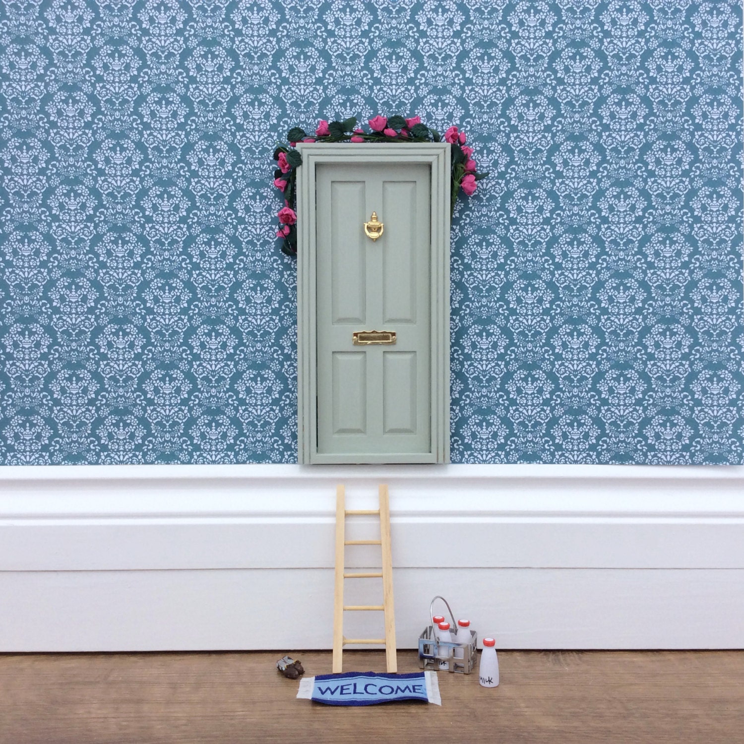 Miniature Fairy Door And Ladder Set Elf Door Tooth Fairy Etsy