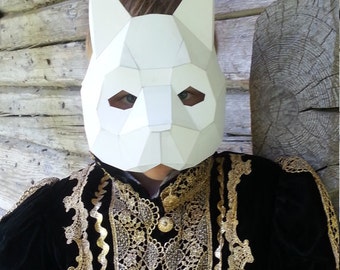 Make your own Cat mask, cat costume from card , Digital download, Printable Mask