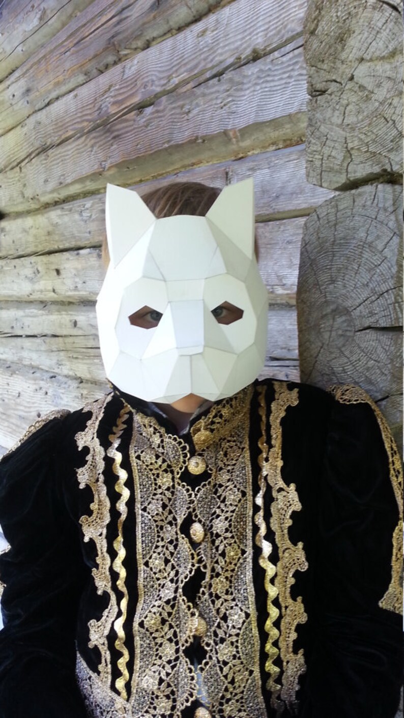 Make Your Own Cat Mask Cat Costume From Card Digital Etsy