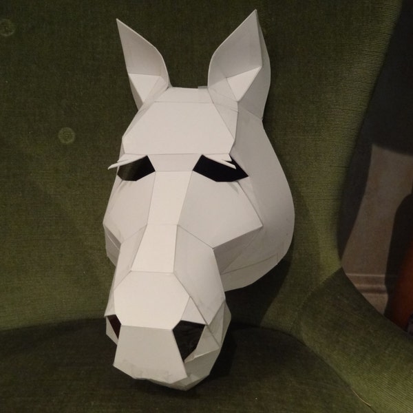 Fabriquez votre propre masque de cheval en carton, téléchargement numérique, masque DIY