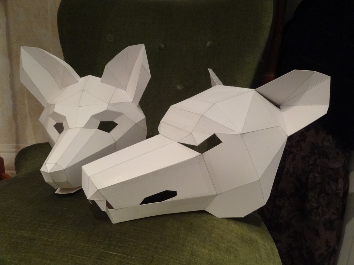Make Your Own Wolf Mask From Cardboard Instant Download - Etsy