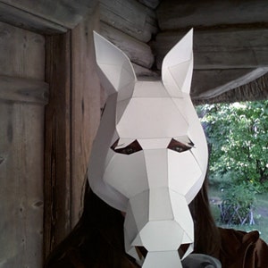 Pferdemaske aus Pappe selber machen, Digital download, DIY Maske Bild 2
