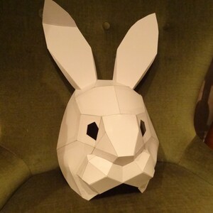 Printable Mask, DIY Halloween mask, Paper animal mask, Rabbit mask, bunny mask, Instant Download image 2