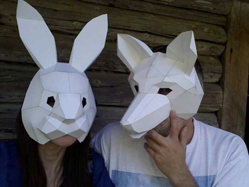 Make your own Fox mask from cardboard Digital Download Etsy