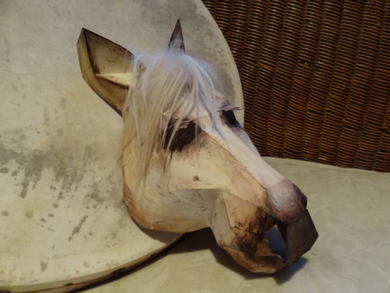 Pferdemaske aus Pappe selber machen, Digital download, DIY Maske Bild 3