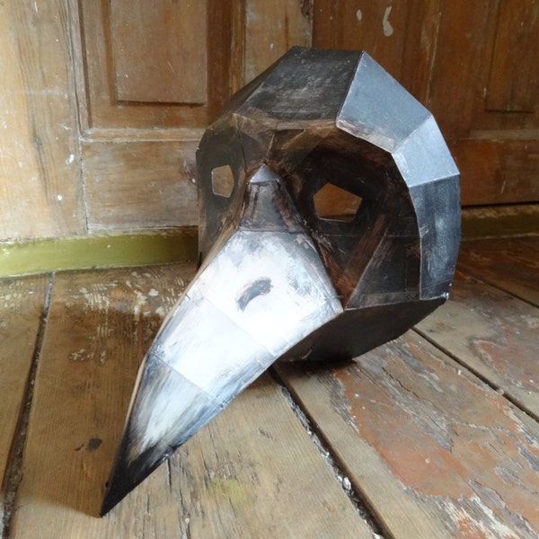 Plague Doctor mask, Crow mask, Make your own bird mask from cardboard , Instant download