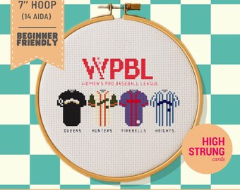 WPBL Damen-Profibaseball-Liga Trikots Kreuzstichmuster | Sportkunst (PDF-Download)