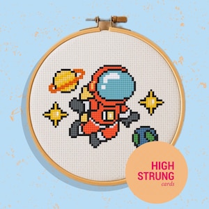 Spaceman, modèle de point de croix PDF | Téléchargement numérique | Grille de point de croix facile | Motif xStitch