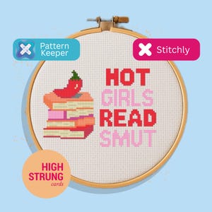 Hot Girls Read Smut Cross Stitch Pattern | Funny Beginner Chart (PDF Digital Download)