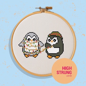 Modèle de point de croix pingouins PDF | Téléchargement numérique | Grille de point de croix facile | Motif xStitch