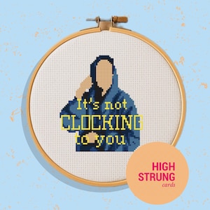 Patrón de punto de cruz "It's Not Clocking To You" de Justin Bieber en PDF / Descarga digital / Gráfico de punto de cruz fácil / Patrón xStitch