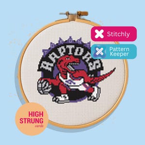 Patrón de punto de cruz de los Toronto Raptors / Baloncesto NBA (Descarga PDF)