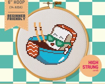 Sushi Bad lustiges Kreuzstichmuster (PDF Digital Download)