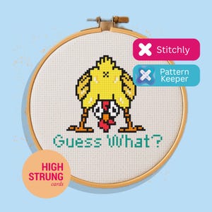 Chicken Butt Cross Stitch Pattern | Funny Needlepoint (PDF Download)