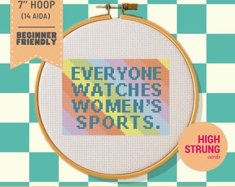 Frau Sport LGBTQIA Kreuzstichmuster | Sportkunst (PDF Digital Download)