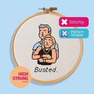 Coldplay Couple 'Busted' Cross Stitch Pattern | Beginner Easy Chart (PDF)
