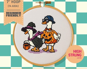 Halloween Enten Kreuzstichmuster | Easy xStitch (PDF Download)
