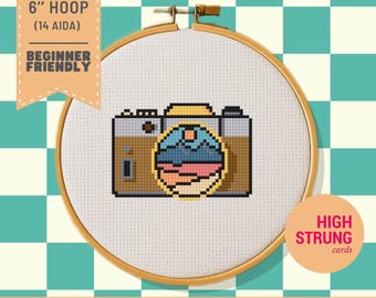 Retro Kamera Kreuzstich Muster | Easy DIY (PDF Download)