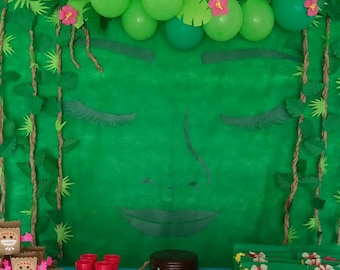 DIY Moana Birthday Party Backdrop "Returns the heart of Te Fiti"