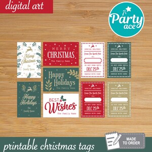 Afdrukbare kerstlabels Gepersonaliseerde cadeaulabels Vrolijke kerstlabels Fijne feestdagen Beste wensen Ga pas open als de kerstlabels zijn
