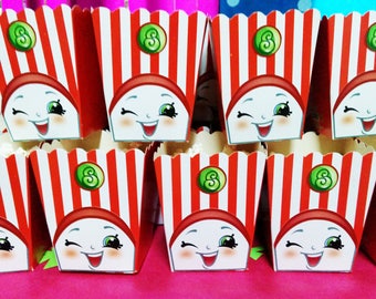Poppy Corn Shopkins Popcorn Snack Candy Favors Printable Box Shopkins Birthday Party Decoration