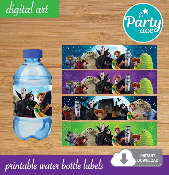 Hotel Transylvania Water Bottle Labels Printable Dracula Etsy