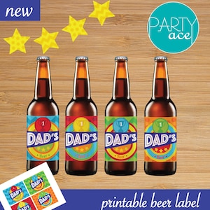 Happy Father's Day Printable Beer Label and Banner Package - Etsy