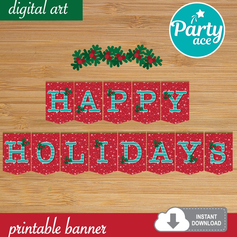 Happy Holiday Banner Etsy